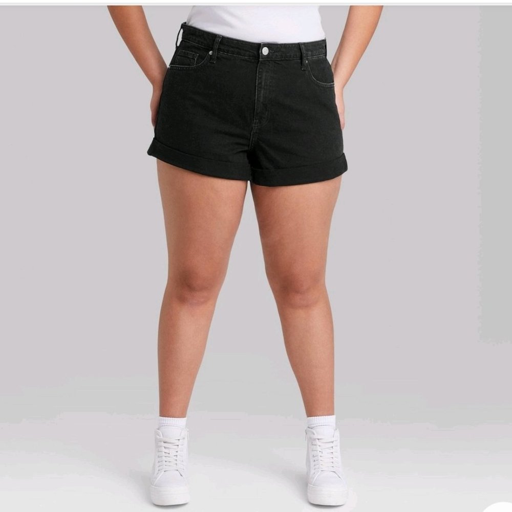 Black Denim Shorts